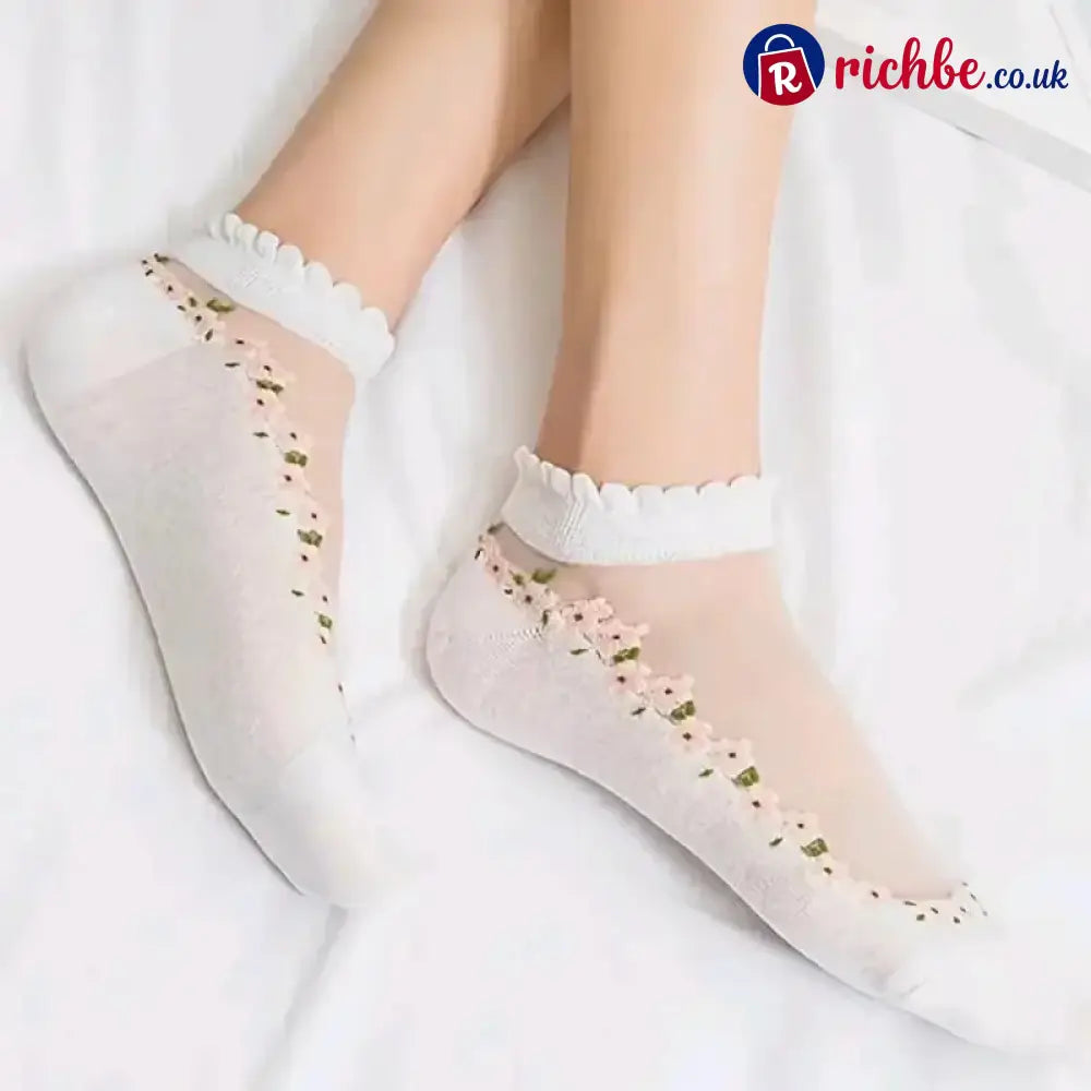 🥳SUMMER HOT SALE🥳💞50K+ SOLD!🔥Floral Lace Women’s Spring Summer Ankle Socks - Clothing & Accessories
