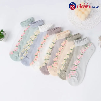 🥳SUMMER HOT SALE🥳💞50K+ SOLD!🔥Floral Lace Women’s Spring Summer Ankle Socks - Clothing & Accessories
