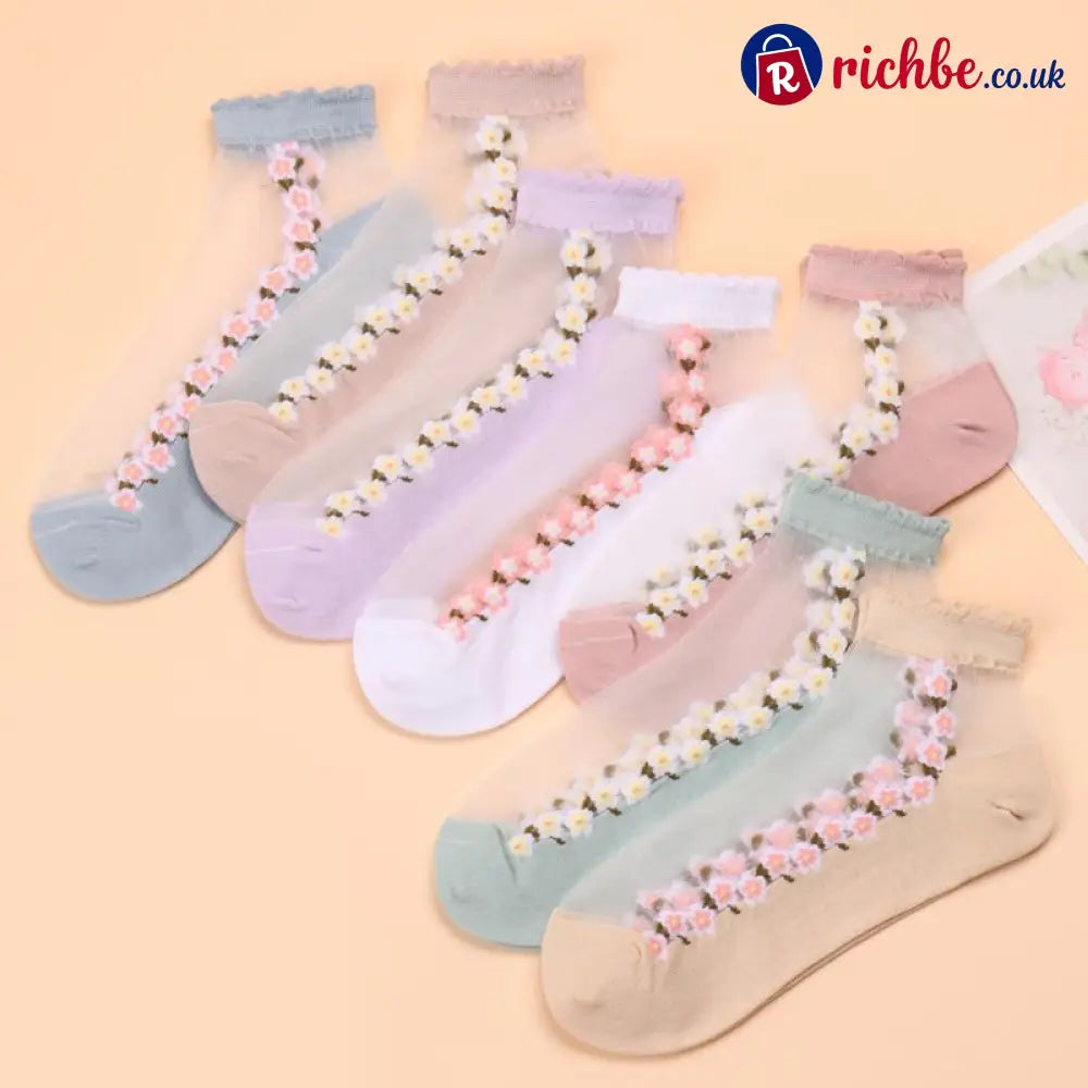🥳SUMMER HOT SALE🥳💞50K+ SOLD!🔥Floral Lace Women’s Spring Summer Ankle Socks - Clothing & Accessories