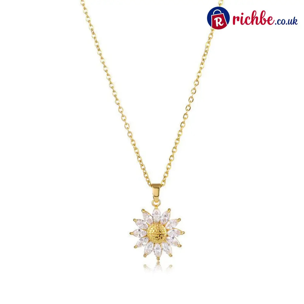 Sunflower Pendant Necklace for Women 📿 - Gold / BUY 1 - Clothing & Accessories