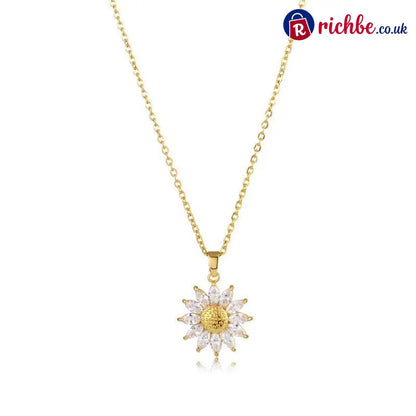 Sunflower Pendant Necklace for Women 📿 - Gold / BUY 1 - Clothing & Accessories