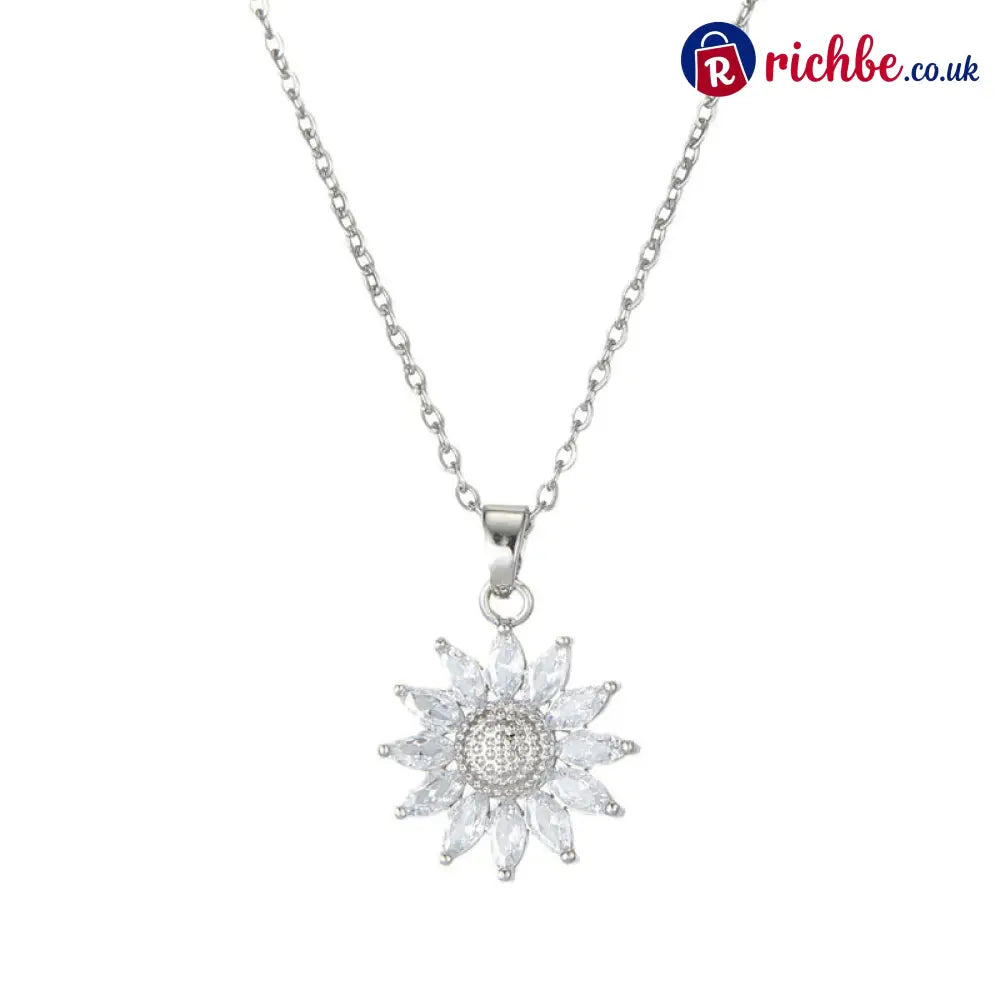 Sunflower Pendant Necklace for Women 📿 - Silver / BUY 1 - Clothing & Accessories