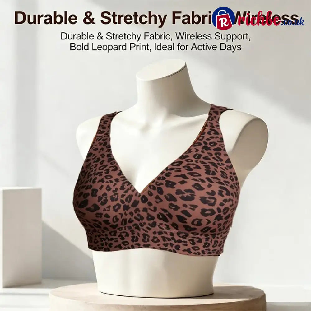 🏆🔥Super Firming Leopard Print Jelly Bra | Women Wirefree Bras 👍No More Sagging Breasts