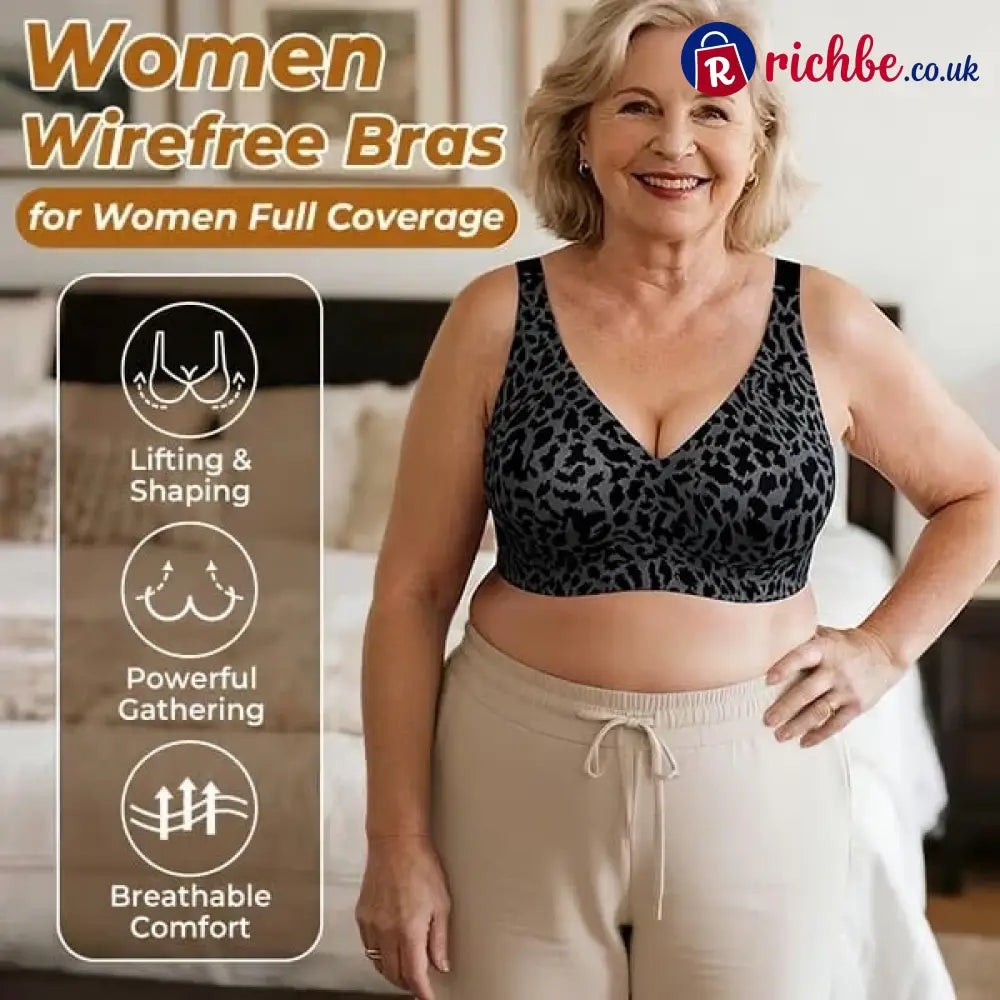 🏆🔥Super Firming Leopard Print Jelly Bra | Women Wirefree Bras 👍No More Sagging Breasts