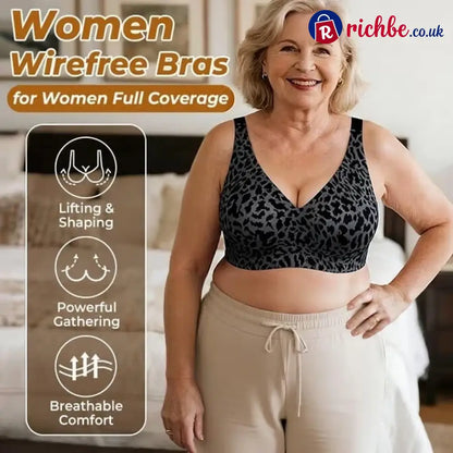 🏆🔥Super Firming Leopard Print Jelly Bra | Women Wirefree Bras 👍No More Sagging Breasts