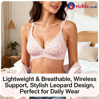 🏆🔥Super Firming Leopard Print Jelly Bra | Women Wirefree Bras 👍No More Sagging Breasts