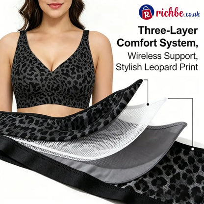 🏆🔥Super Firming Leopard Print Jelly Bra | Women Wirefree Bras 👍No More Sagging Breasts