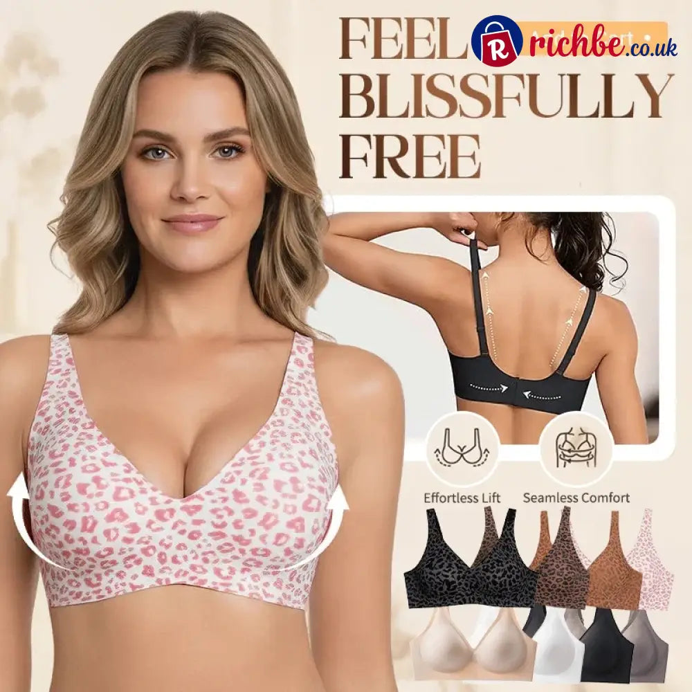 🏆🔥Super Firming Leopard Print Jelly Bra | Women Wirefree Bras 👍No More Sagging Breasts