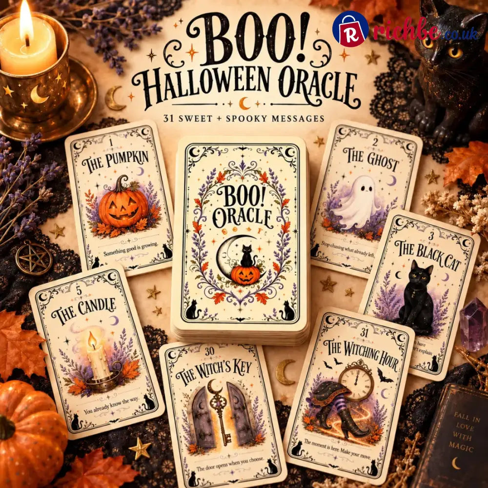 🎃 Sweet & Spooky Halloween Oracle Deck – 31 Illustrated Cards - Recommended 🎁Buy 3 Get 2 Free & Free Shipping (5 pcs)