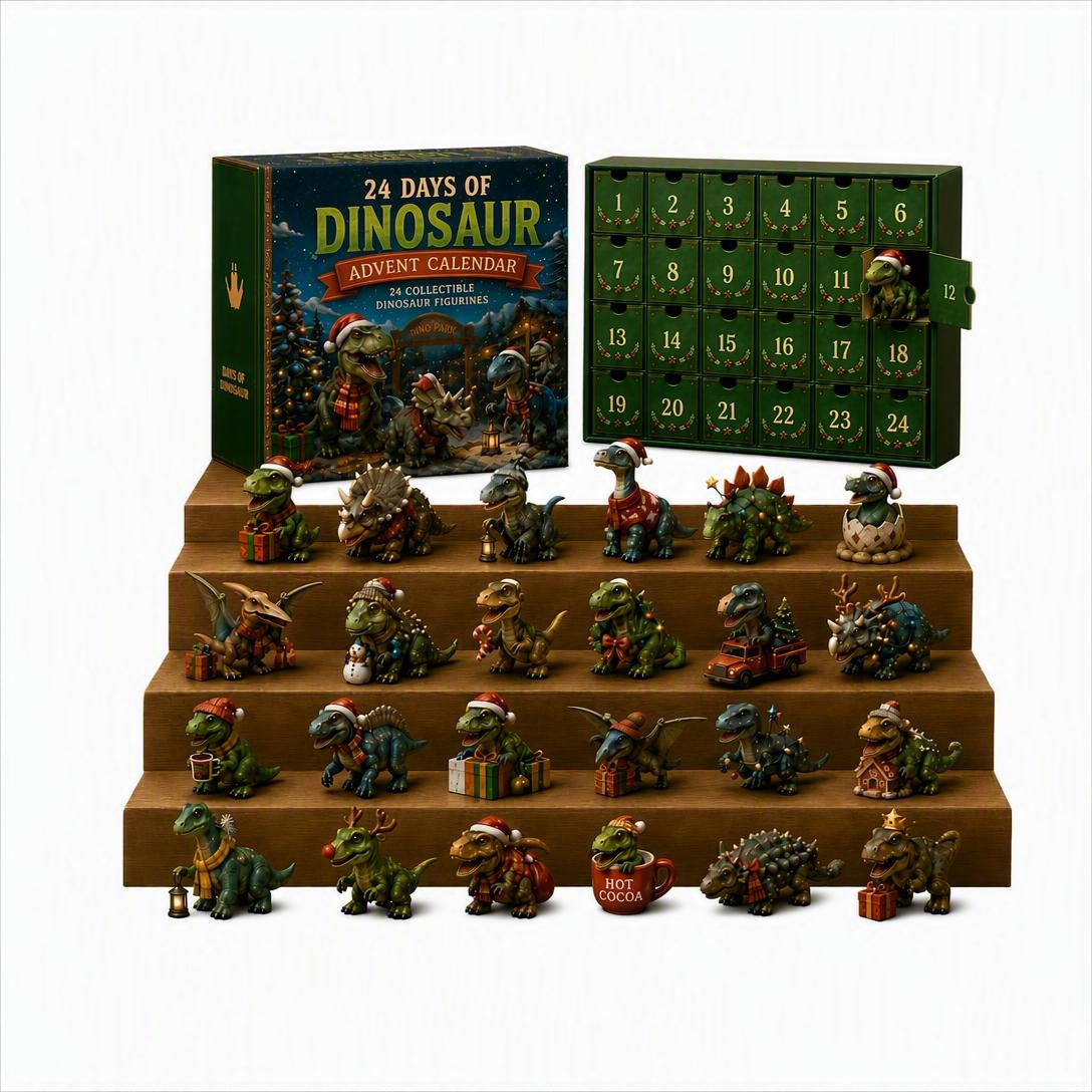 Dinosaur Advent Calendar with 24 collectible figures