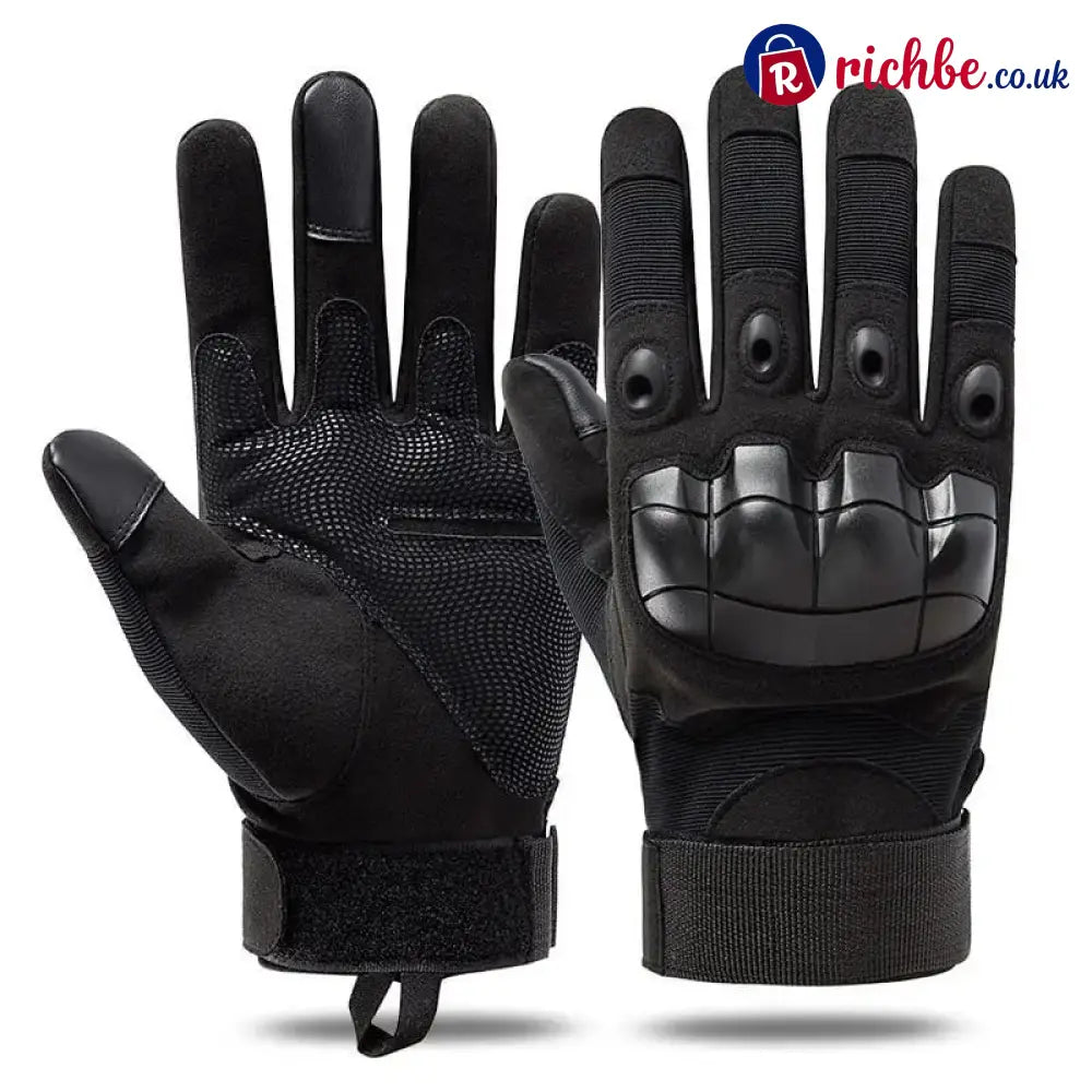 Tactical Full Finger Gloves - Black / M / Buy 1