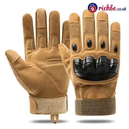 Tactical Full Finger Gloves - Brown / M / Buy 1