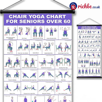 🔥Tai Chi Chair Workout Chart for Seniors (16 x 24 inches) - 🆕Yoga
