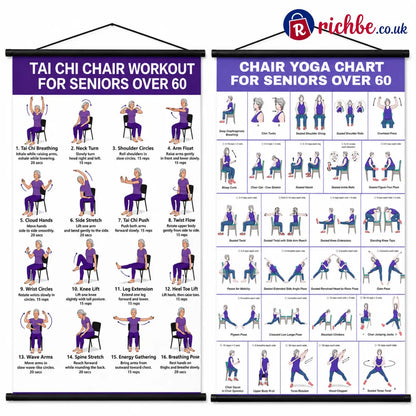 🔥Tai Chi Chair Workout Chart for Seniors (16 x 24 inches) - Tai Chi + Yoga