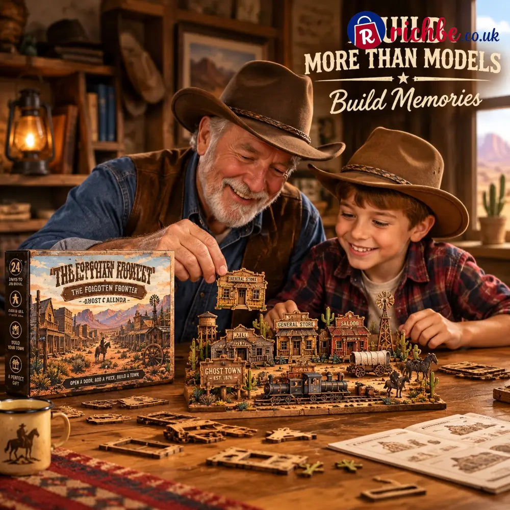 The Forgotten Frontier Ghost Town Advent Calendar 🤠 | 24‑Day Build‑Your‑Own Wild West Town Reusable Wooden Countdown