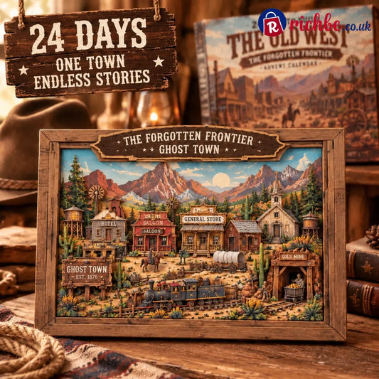 The Forgotten Frontier Ghost Town Advent Calendar 🤠 | 24‑Day Build‑Your‑Own Wild West Town Reusable Wooden Countdown