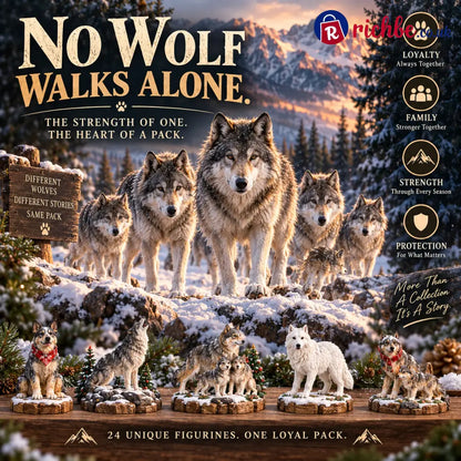🐺🎄 The Loyal Pack – 24-Day Wolf Advent Calendar 24 Collectible Wolf Figurines for Christmas 🎁