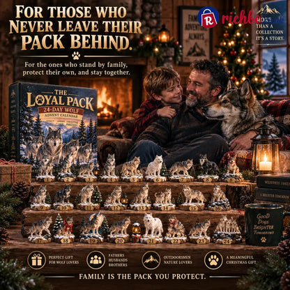 🐺🎄 The Loyal Pack – 24-Day Wolf Advent Calendar 24 Collectible Wolf Figurines for Christmas 🎁