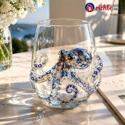 ✨🎁The Perfect Beach House Gift🌊3D Ocean Animal Artisan Glassware Collection - Blue Ringed Octopus - Hot sale