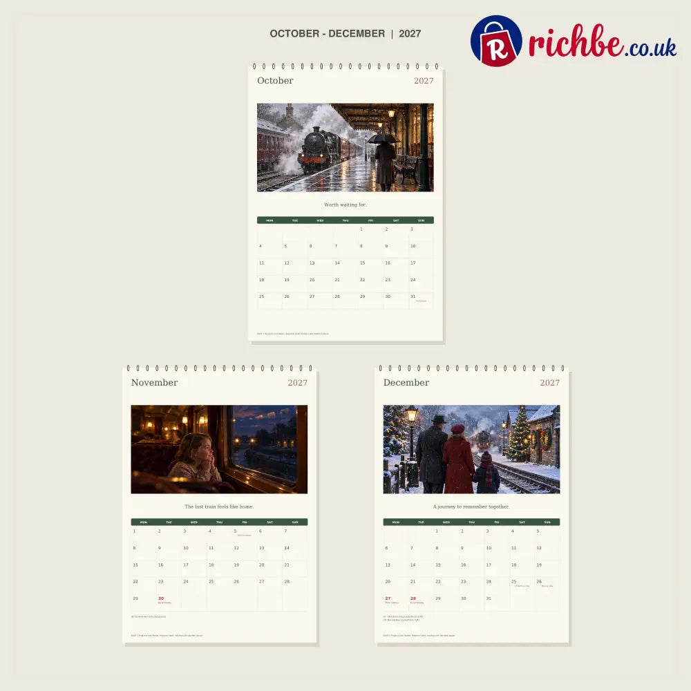 🔥The Railway We Remember - 2027 A4 Wall Calendar