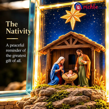 🙏✝️ The Story of Jesus LED Cross Lamp ✨ 6 Biblical Scenes & Meaningful Christian Gift🎶