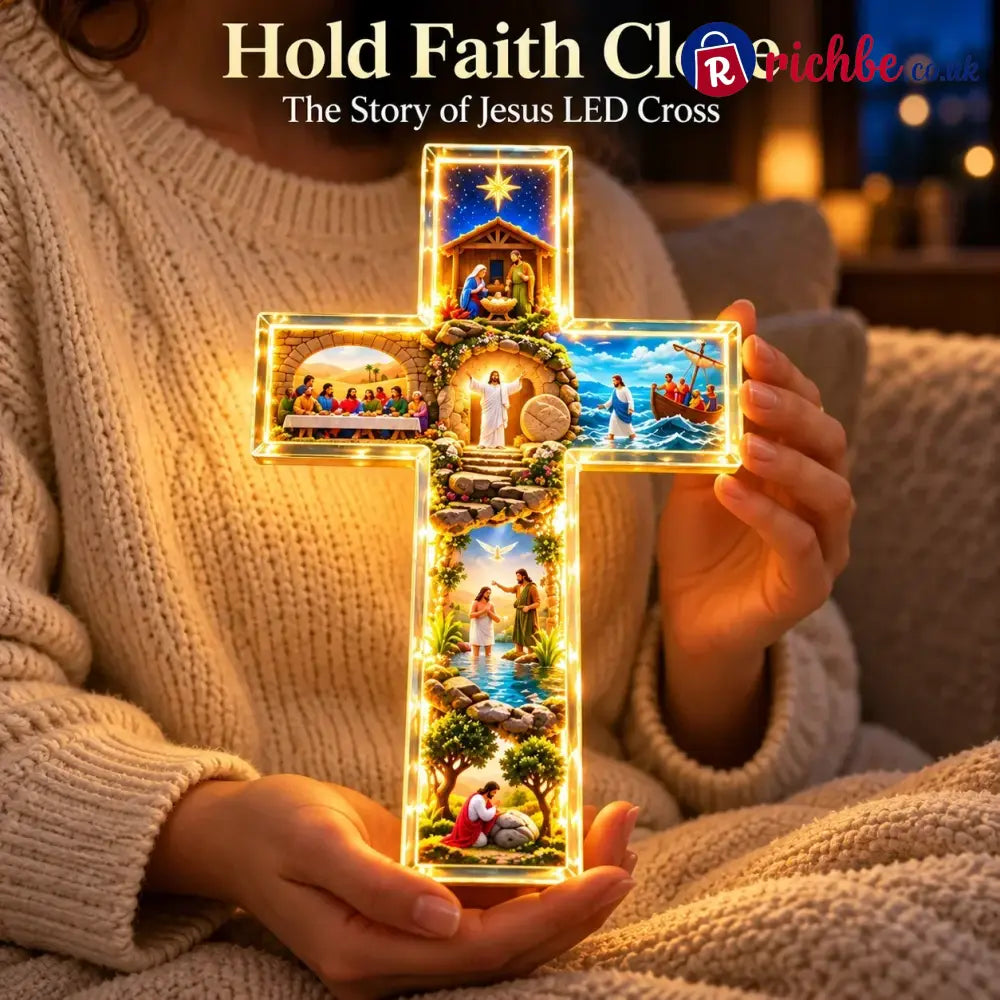 ✝️🙏✝️ The Story of Jesus LED Cross Lamp ✨ 6 Biblical Scenes & Meaningful Christian Gift