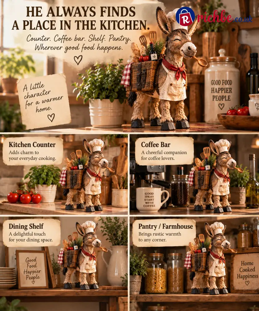 🫏 The Stubborn Little Chef — Carved Kitchen Donkey Figurine