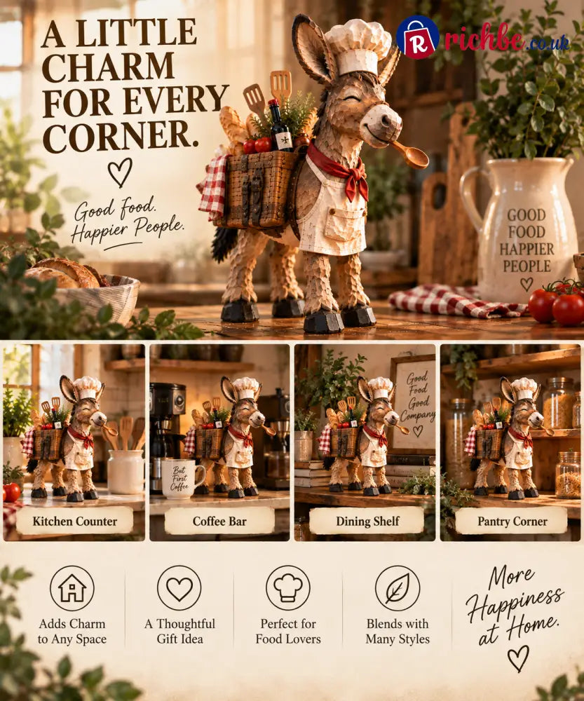 🫏 The Stubborn Little Chef — Carved Kitchen Donkey Figurine