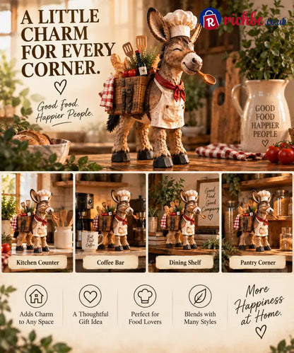 🫏 The Stubborn Little Chef — Carved Kitchen Donkey Figurine