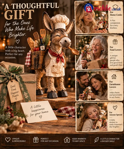 🫏 The Stubborn Little Chef — Carved Kitchen Donkey Figurine