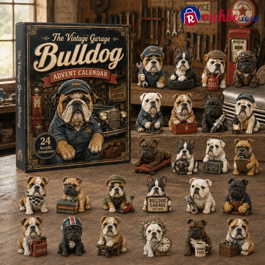 🐶The Vintage Garage Bulldog Advent Calendar 2026 - 24-Day Festive Countdown