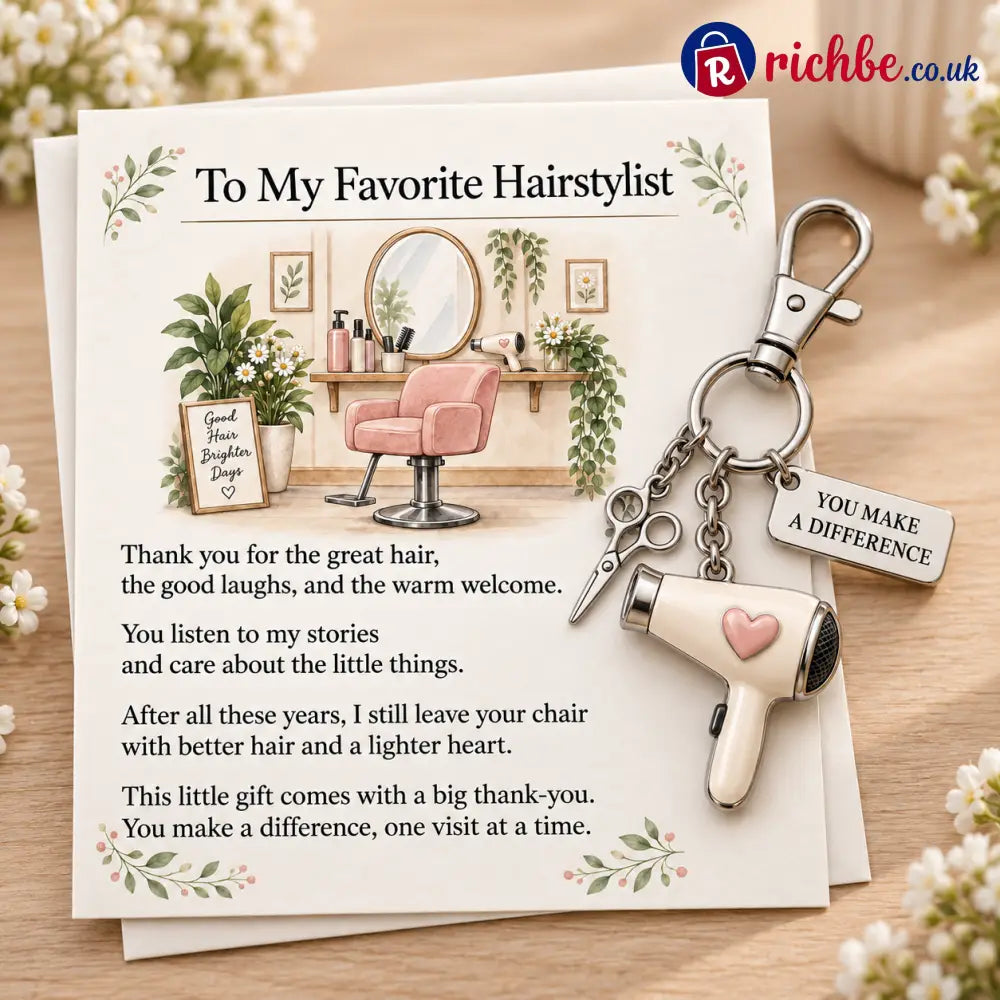 ✨ The ’You Make a Difference’ Appreciation Gift Set – Keychain & Greeting Card ✨ - ✂️ Hairstylist / Buy 1