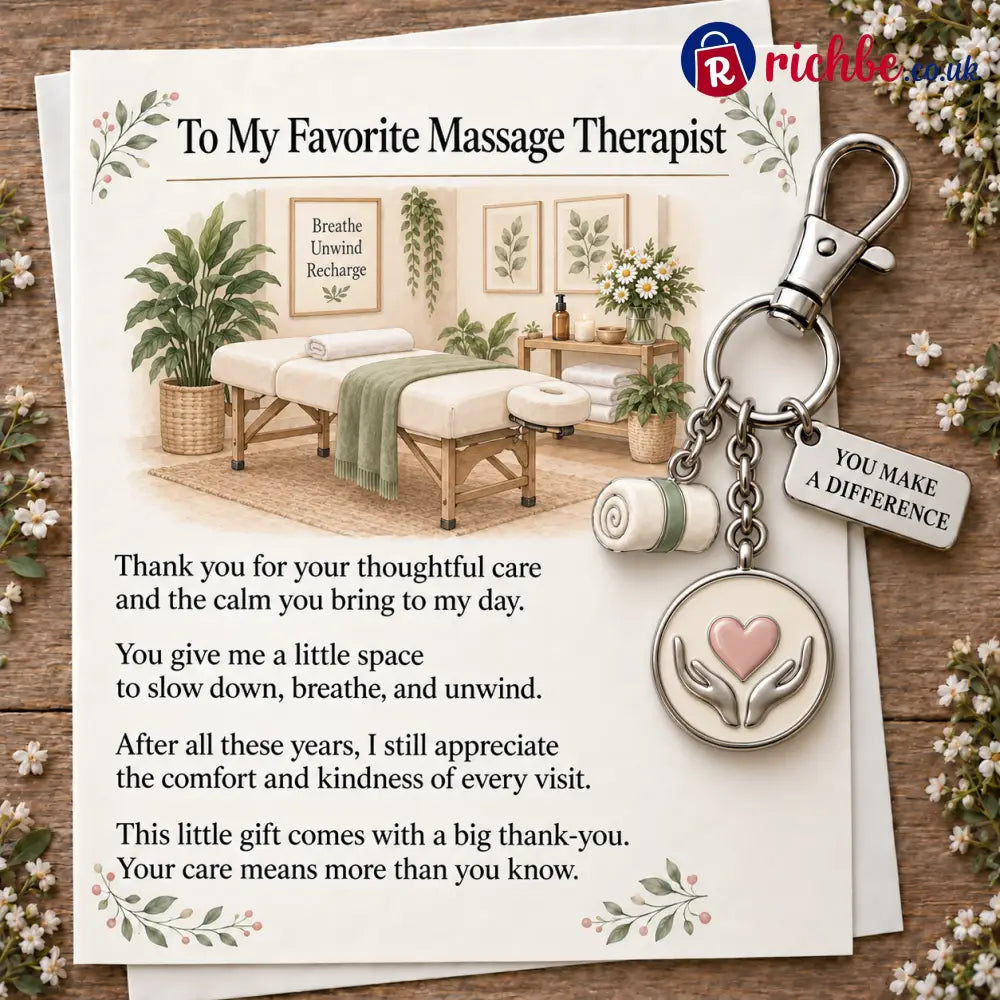 ✨ The ’You Make a Difference’ Appreciation Gift Set – Keychain & Greeting Card ✨ - 💆♀️ Massage Therapist / Buy 1