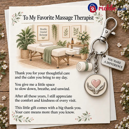 ✨ The ’You Make a Difference’ Appreciation Gift Set – Keychain & Greeting Card ✨ - 💆♀️ Massage Therapist / Buy 1