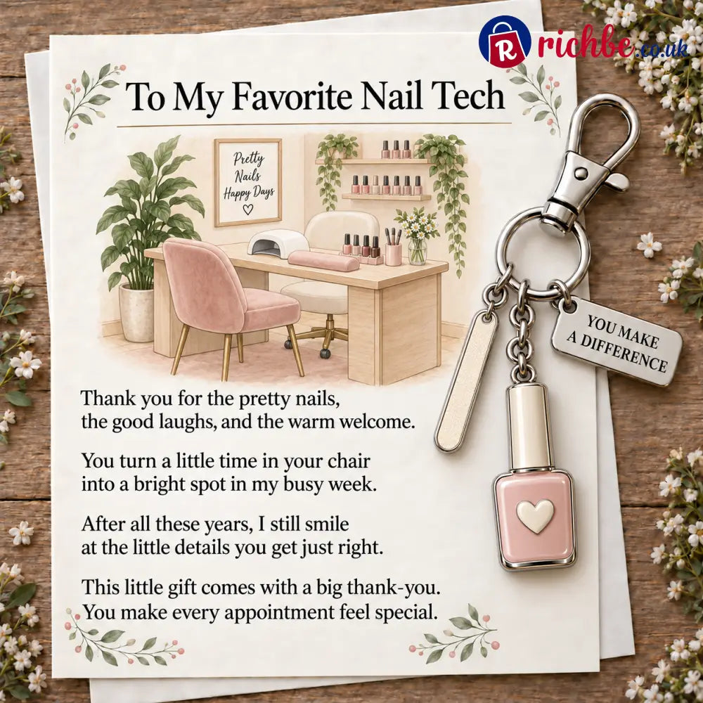 ✨ The ’You Make a Difference’ Appreciation Gift Set – Keychain & Greeting Card ✨ - 💅 Nail Tech / Buy 1