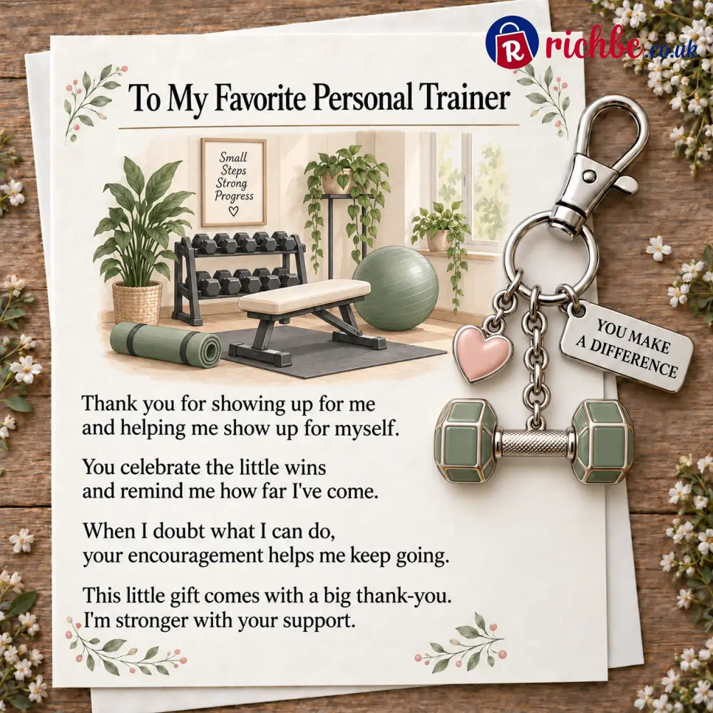 ✨ The ’You Make a Difference’ Appreciation Gift Set – Keychain & Greeting Card ✨ - 🏋️♀️ Personal Trainer / Buy 1