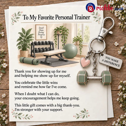 ✨ The ’You Make a Difference’ Appreciation Gift Set – Keychain & Greeting Card ✨ - 🏋️♀️ Personal Trainer / Buy 1