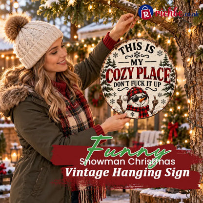 “This Is My Cozy Place” Funny Christmas Door Sign - S(8’)