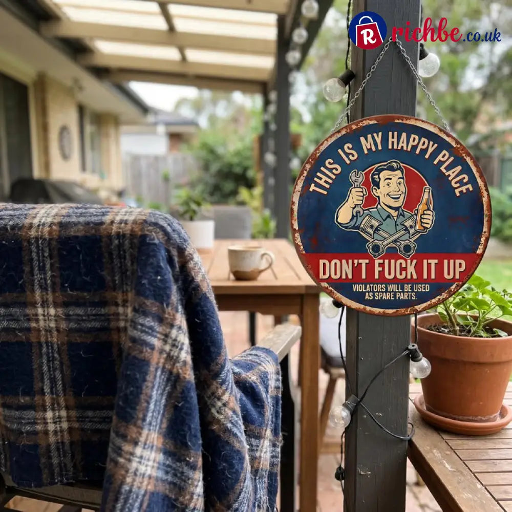 🔩🔧’This Is My Happy Place’ Metal Tin Sign