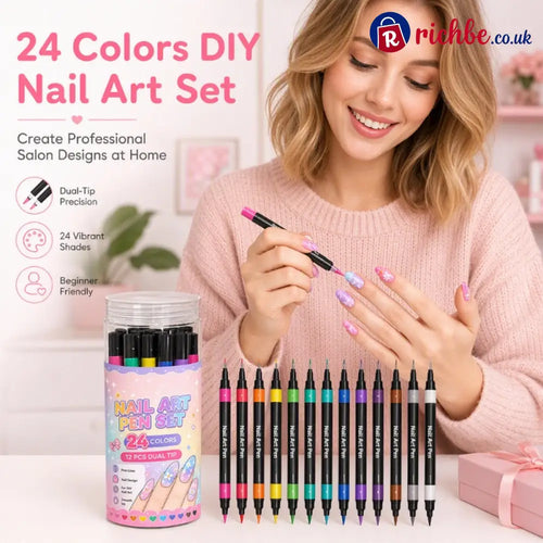 ⏳Time-Limited Special⏰24 Colors Dual Ended Nail Art Pens Set🪄🎨 - 24 Colors (Full Set) / Buy 1 - Hot sale
