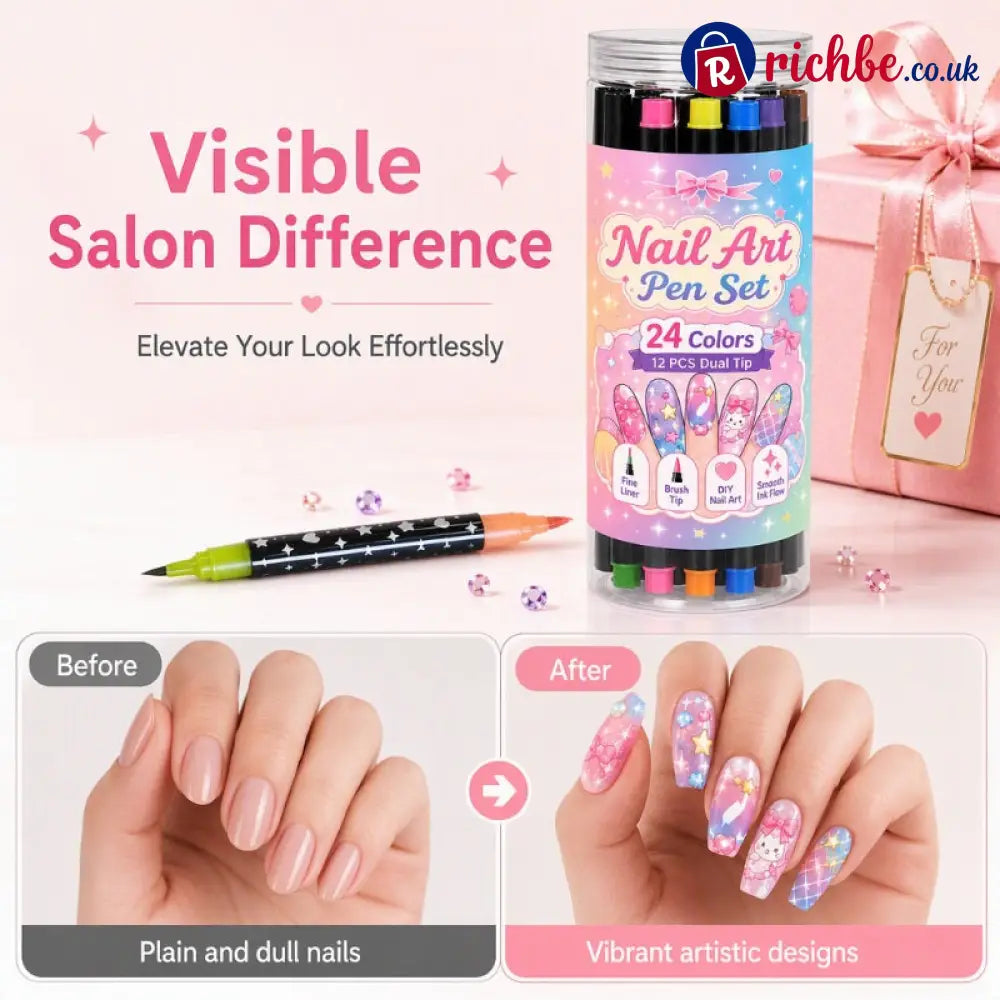 ⏳Time-Limited Special⏰24 Colors Dual Ended Nail Art Pens Set🪄🎨 - 24 Colors (Full Set) / 🔥Buy 2 Get 1 Free (3PCS) - Hot