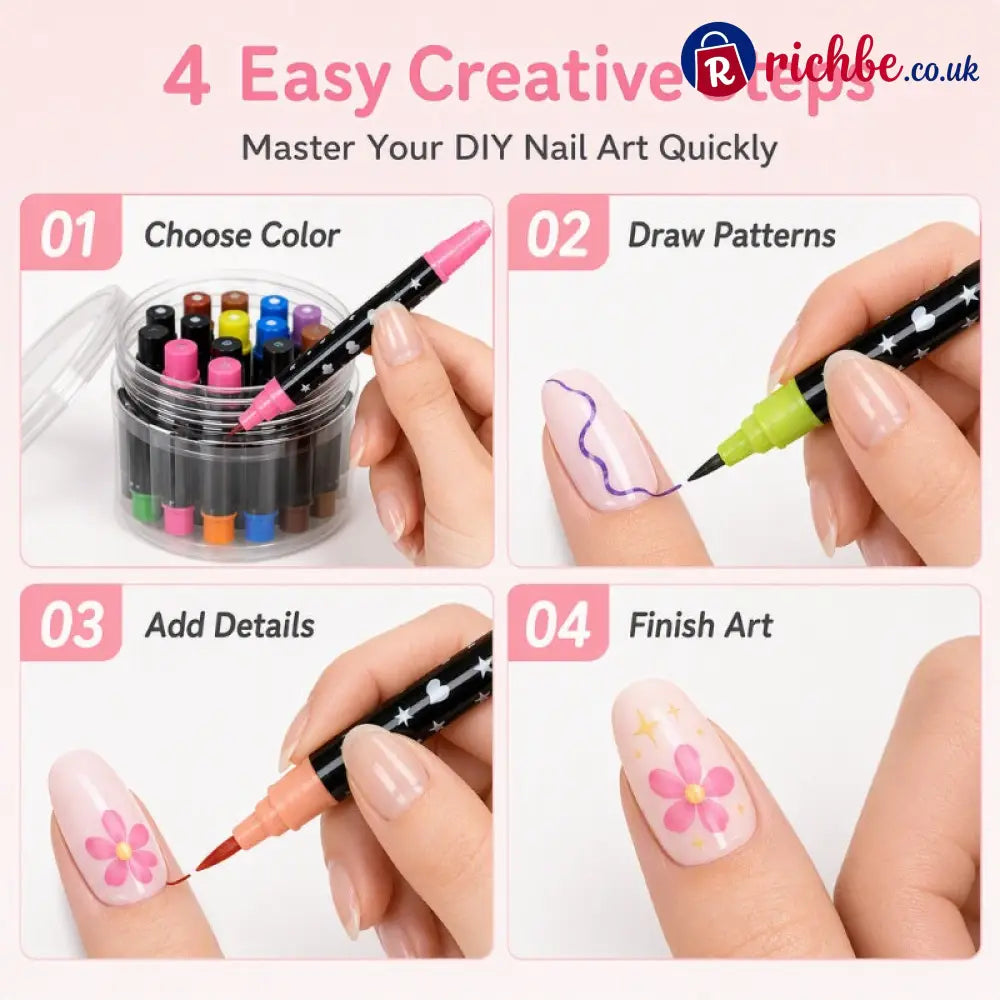 ⏳Time-Limited Special⏰24 Colors Dual Ended Nail Art Pens Set🪄🎨 - 24 Colors (Full Set) / 🔥🔥Buy 3 Get 2 Free (5PCS) - Hot