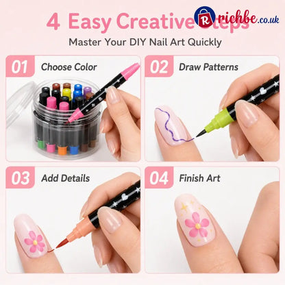 ⏳Time-Limited Special⏰24 Colors Dual Ended Nail Art Pens Set🪄🎨 - 24 Colors (Full Set) / 🔥🔥Buy 3 Get 2 Free (5PCS) - Hot