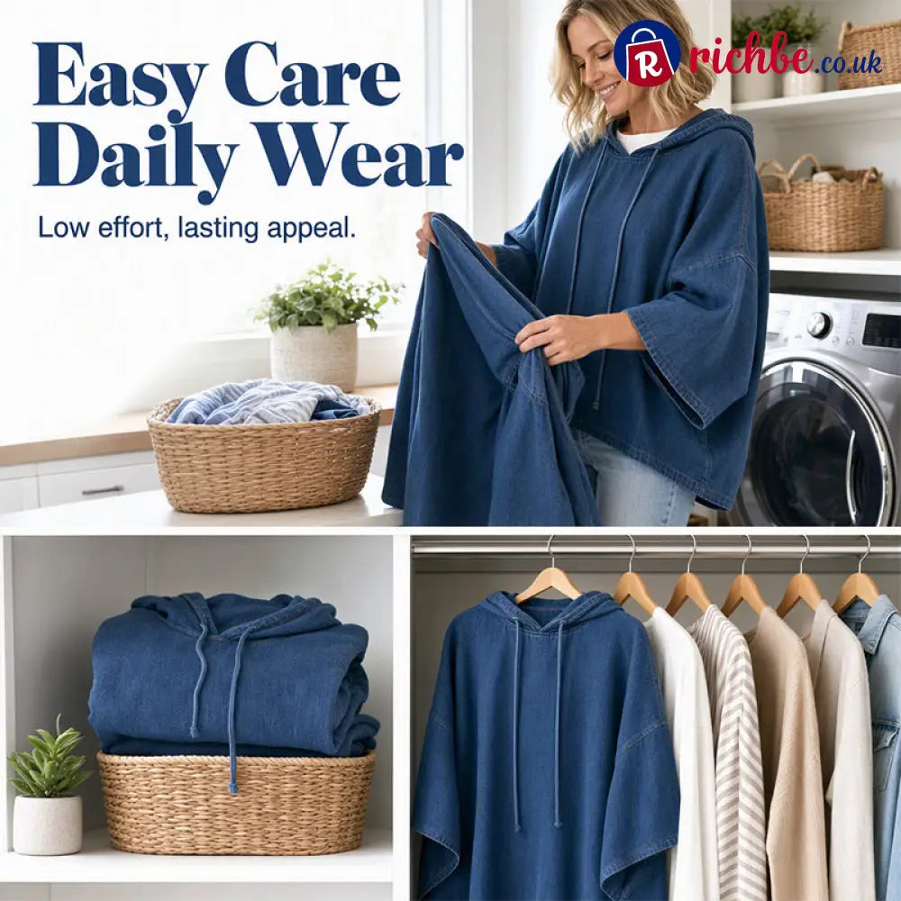 ⏳Time-Limited Special 49% Off⏰🍂 Women’s Casual Loose Denim Hoodie – Relaxed Comfort & Effortless Autumn Style