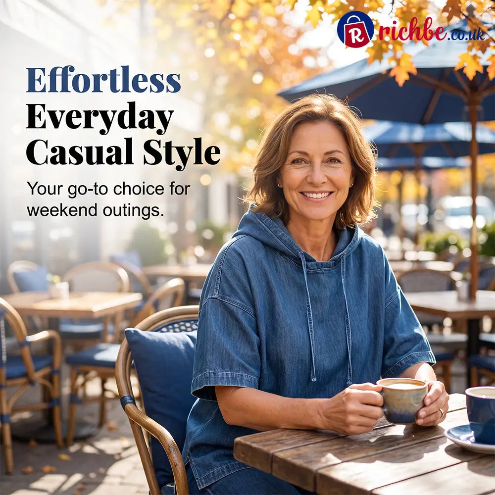 ⏳Time-Limited Special 49% Off⏰🍂 Women’s Casual Loose Denim Hoodie – Relaxed Comfort & Effortless Autumn Style