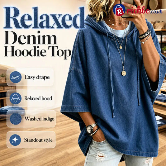 ⏳Time-Limited Special 49% Off⏰🍂 Women’s Casual Loose Denim Hoodie – Relaxed Comfort & Effortless Autumn Style