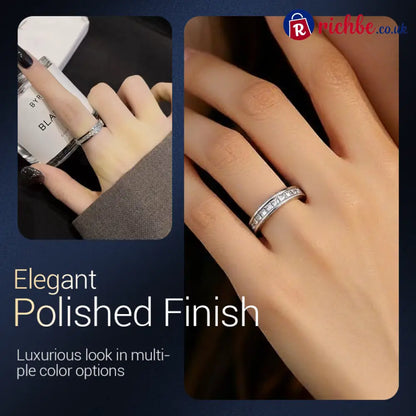 ✨💕Titanium Steel Rotatable Spinner Ring with Zirconia - Clothing & Accessories
