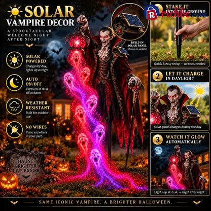 🎁 Today Only: 48% Off 🎁🧛 Vampire Lord Crimson Soul Solar Garden Light - Plague Doctor