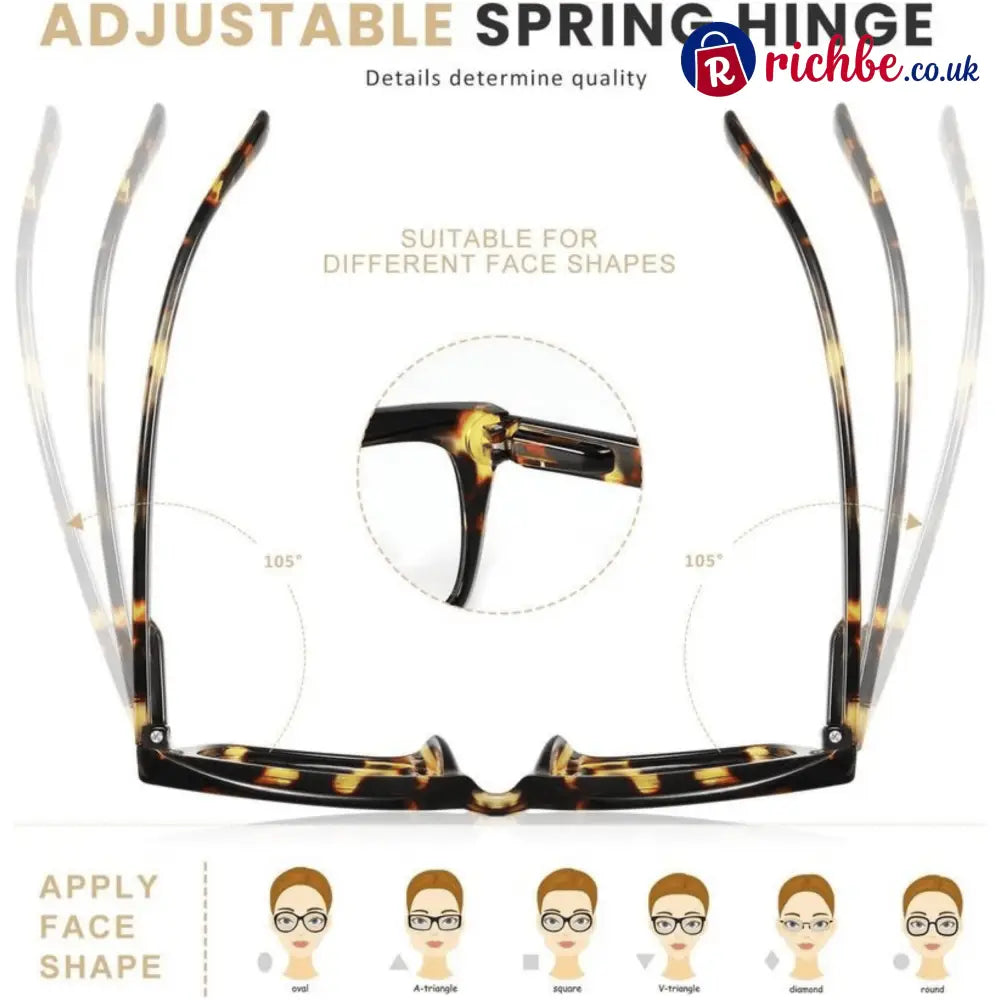 ✨👓Tortoiseshell Reading Glasses – Blue Light Blocking Oversized Square Readers