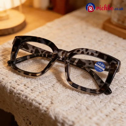 ✨👓Tortoiseshell Reading Glasses – Blue Light Blocking Oversized Square Readers